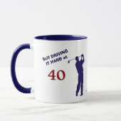 Birthday 40 Golfer Blue Silhouette Mok (Links)