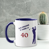 Birthday 40 Golfer Blue Silhouette Mok