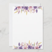 Birthday 40th 60th Lavender Floral  Invite Kaart (Achterkant)