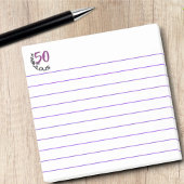 Birthday 50 and Fabulous Purple Black Typography Post-it® Notes