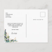 Birthday 50 eucalyptusgrienery dank u briefkaart (Achterkant)