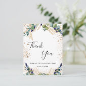 Birthday 50 eucalyptusgrienery dank u briefkaart (Staand voorkant)