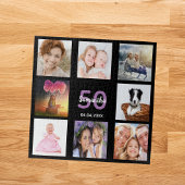 Birthday 50 foto collage zwarte vrouw legpuzzel