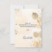 Birthday 50 gouden eucalyptus moderne glitter bedankkaart (Achterkant)