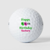 Birthday 50th Balloons Voeg Golfer-naam toe Golfballen (Voorkant)