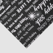 Birthday 50th of om het even welke Witte Doopvonte Tissuepapier (Detail)