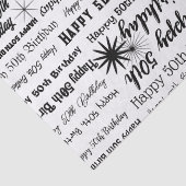 Birthday 50th of om het even welke Zwarte Doopvont Tissuepapier (Detail)