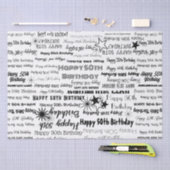 Birthday 50th of om het even welke Zwarte Doopvont Tissuepapier (Craft)