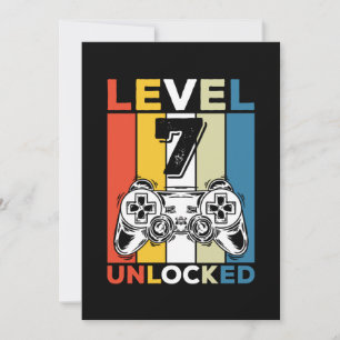 Birthday 7th Level Unlocked 7 Gaming Vintage Kaart