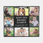 Birthday 8 Foto Persoonlijk zwart Fleece Deken (Voorkant (Horizontaal))