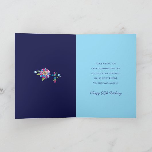 Birthday, 95th, heldere, kleurrijke bloemen kaart (Binnen)