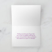 Birthday 95th Lila Flowers Card Kaart (Binnen)
