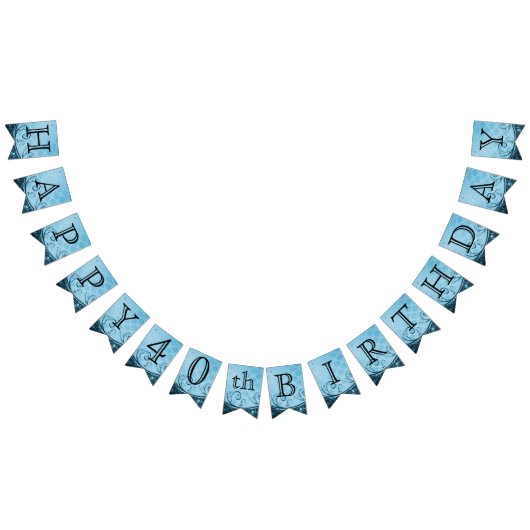 Birthday aanpassen - decoratief blauw vlaggetjes (Alle)