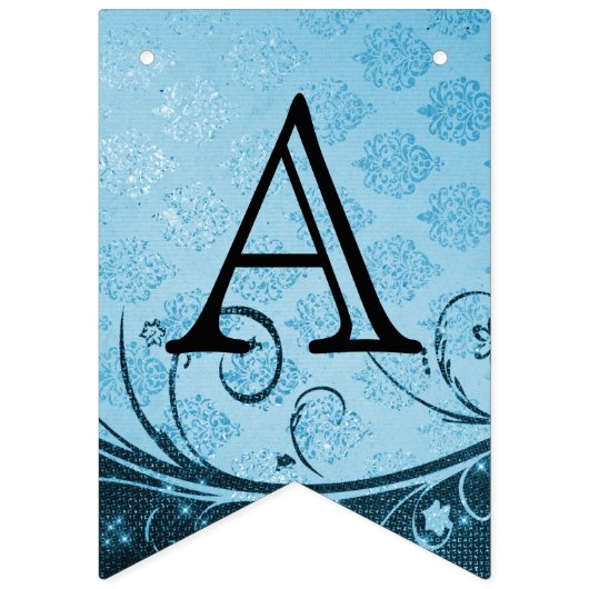 Birthday aanpassen - decoratief blauw vlaggetjes (Tweede vlag)