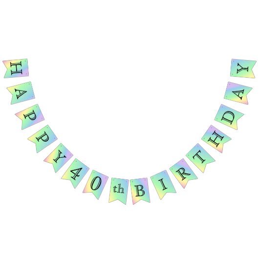 Birthday aanpassen - Pastel regenboog Vlaggetjes (Alle)