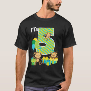 Birthday aap 5e verjaardag van de vijfjarige verja t-shirt