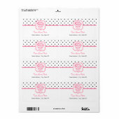 Birthday Address Label - Polka Dot/Pink Cupcake (Full Sheet)