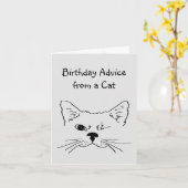 Birthday-advies van Winking Cat Fun Animal Humor Kaart (Gele Bloem)