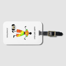 Birthday, African Art Awesome Celebration Bagagelabel