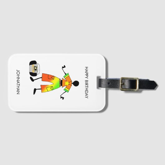 Birthday, African Art Awesome Celebration  Bagagelabel (Voorkant (horizontaal))