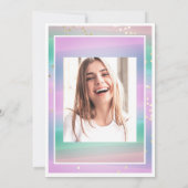 Birthday Afstuderen Pink Pastel Confetti Foto Kaart (Achterkant)
