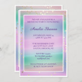 Birthday Afstuderen Pink Pastel Confetti Foto Kaart (Voorkant / Achterkant)