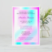 Birthday Afstuderen roze pasta Lijst Aangepaste fo Kaart (Staand voorkant)
