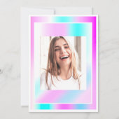 Birthday Afstuderen roze pasta Lijst Aangepaste fo Kaart (Achterkant)
