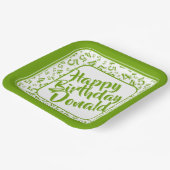 Birthday Age 45 Random Number Pattern Green/White Papieren Bordje (Gebogen)