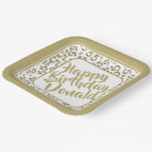 Birthday Age 55 Random Number Pattern Gold/White Papieren Bordje (Gebogen)