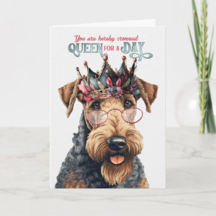 Birthday Airedale Terrier Dog Queen voor een dag Kaart