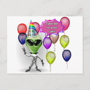 Birthday Alien Briefkaart