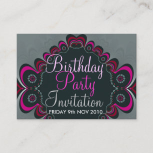 Birthday + All Occasion Party Invitation Kaart Visitekaartje