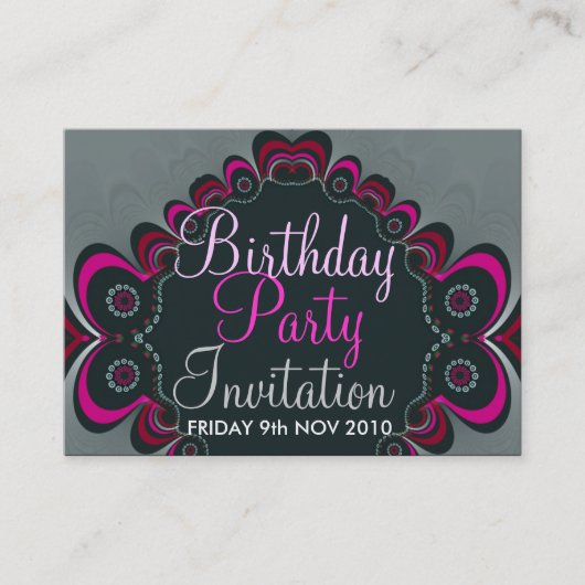 Birthday + All Occasion Party Invitation Kaart Visitekaartje (Voorkant)