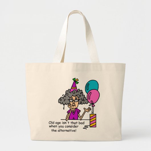 Birthday Alternative Humor Grote Tote Bag (Voorkant)
