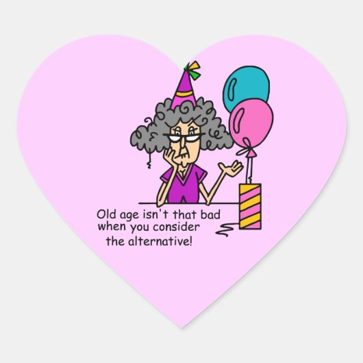 Birthday Alternative Humor Hart Sticker (Voorkant)