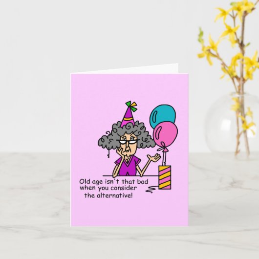 Birthday Alternative Humor Kaart (Gele Bloem)