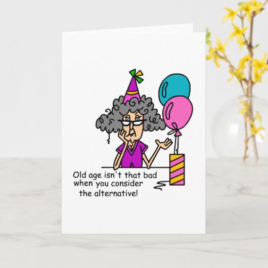 Birthday Alternative Humor Kaart (Gele Bloem)