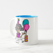 Birthday Alternative Humor Tweekleurige Koffiemok (Voorkant links)