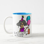 Birthday Alternative Humor Tweekleurige Koffiemok (Links)