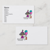 Birthday Alternative Humor Visitekaartje (Voorkant / Achterkant)