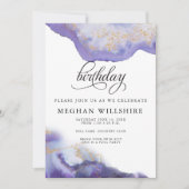 Birthday Amethyst Waterverf Geode Kaart (Voorkant)