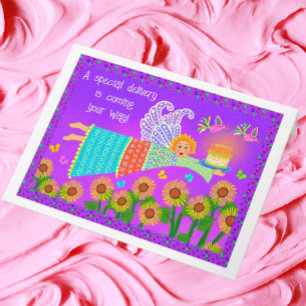 Birthday Angel Gevouwen Wenskaart Kaart