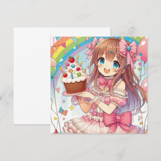 Birthday Anime Kaart (Voorkant / Achterkant)