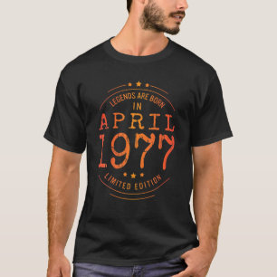 Birthday April 1977 Year Limited Edition Gebruikte T-shirt