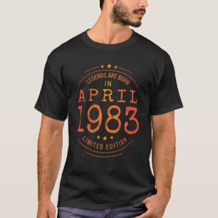 Birthday April 1983 Year Limited Edition Gebruikte T-shirt