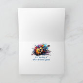 Birthday  Artistic Abstract Guitar Music Lover's  Feestdagen Kaart (Binnen)
