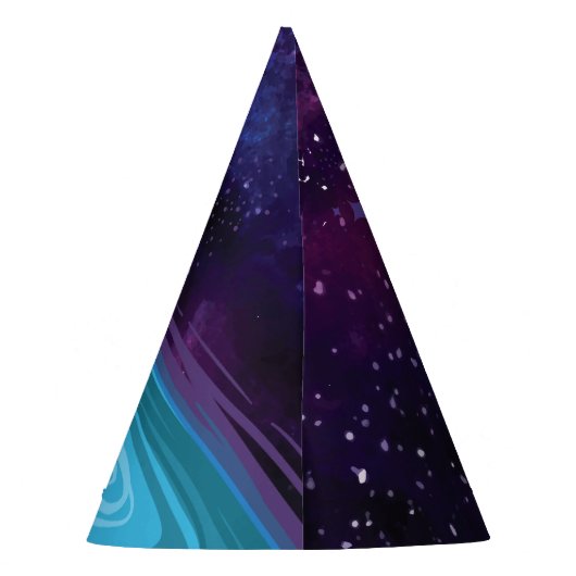 Birthday. Astronaut in de ruimte met Sterren & Gal Feesthoedjes (Achterkant)