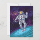 Birthday. Astronaut in de ruimte met Sterren & Gal Kaart (Voorkant)