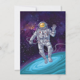 Birthday. Astronaut in de ruimte met Sterren & Gal Kaart